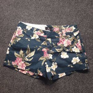 Volcom Shorts Black Floral Print Chino 2.5" Inseam Women's Size 24